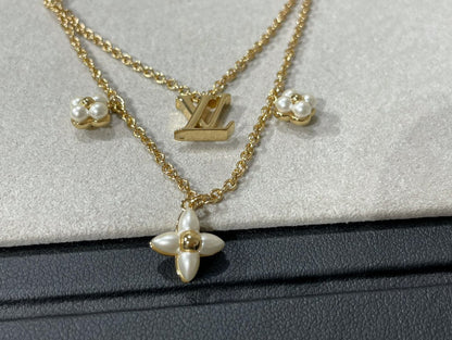 [Max Jewelry ]FLOWERGRAM GOLD MOP DOUBLE ROW NECKLACE