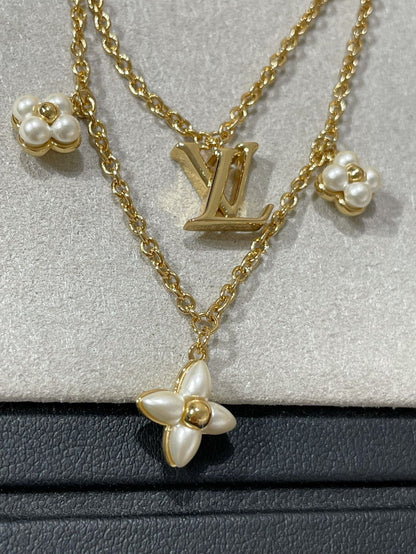 [Max Jewelry ]FLOWERGRAM GOLD MOP DOUBLE ROW NECKLACE