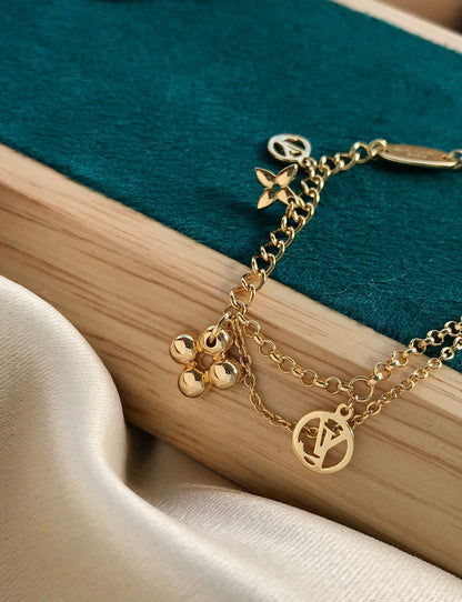 [Max Jewelry ]BLOOMING PINK GOLD MOP BRACELET