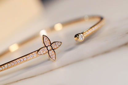 [Max Jewelry ]IDYLLE GOLD OPEN BRACELET DIAMOND PAVED