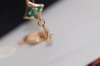 [Plus&Max]STAR AND SUN 4 MOTIF PINK GOLD MALACHITE BRACELET