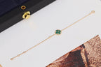 [Plus&Max]STAR AND SUN 4 MOTIF PINK GOLD MALACHITE BRACELET