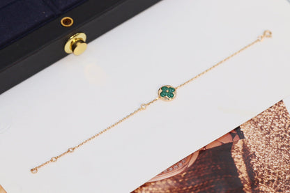 [Max Jewelry ]STAR AND SUN 4 MOTIF PINK GOLD MALACHITE BRACELET