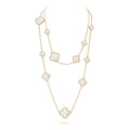 [Plus&Max]CLOVER 16 MOTIF WHITE MOP GOLD NECKLACE