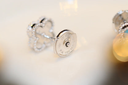 [Max Jewelry ]CLOVER MINI TURQUOISE SILVER STUD EARRINGS
