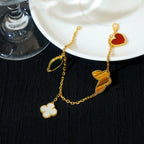 [Plus&Max]LUCKY SPRING 5 MOTIF GOLD BRACELET