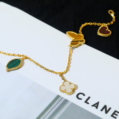 [Max Jewelry ]LUCKY SPRING 5 MOTIF GOLD BRACELET