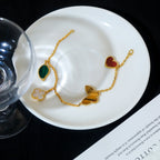 [Plus&Max]LUCKY SPRING 5 MOTIF GOLD BRACELET