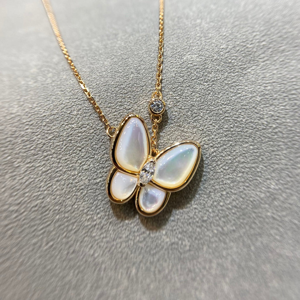 [Plus&Max]BUTTERFLY MOP DIAMOND NECKLACE
