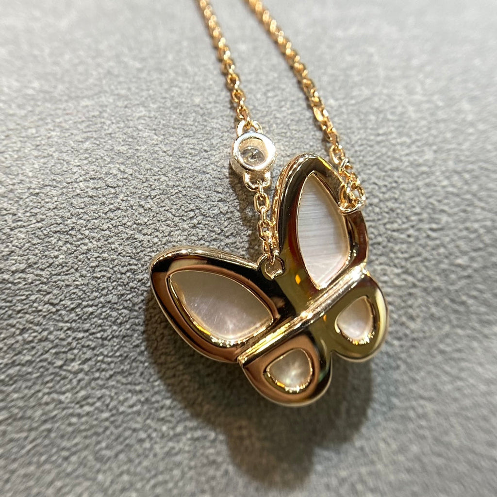 [Plus&Max]BUTTERFLY MOP DIAMOND NECKLACE