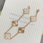 [Plus&Max]LUCKY CLOVER 5-MOTIF BRACELET - WHITE MOTHER-OF-PEARL COLLECTION