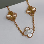 [Plus&Max]LUCKY CLOVER 5-MOTIF BRACELET - WHITE MOTHER-OF-PEARL COLLECTION