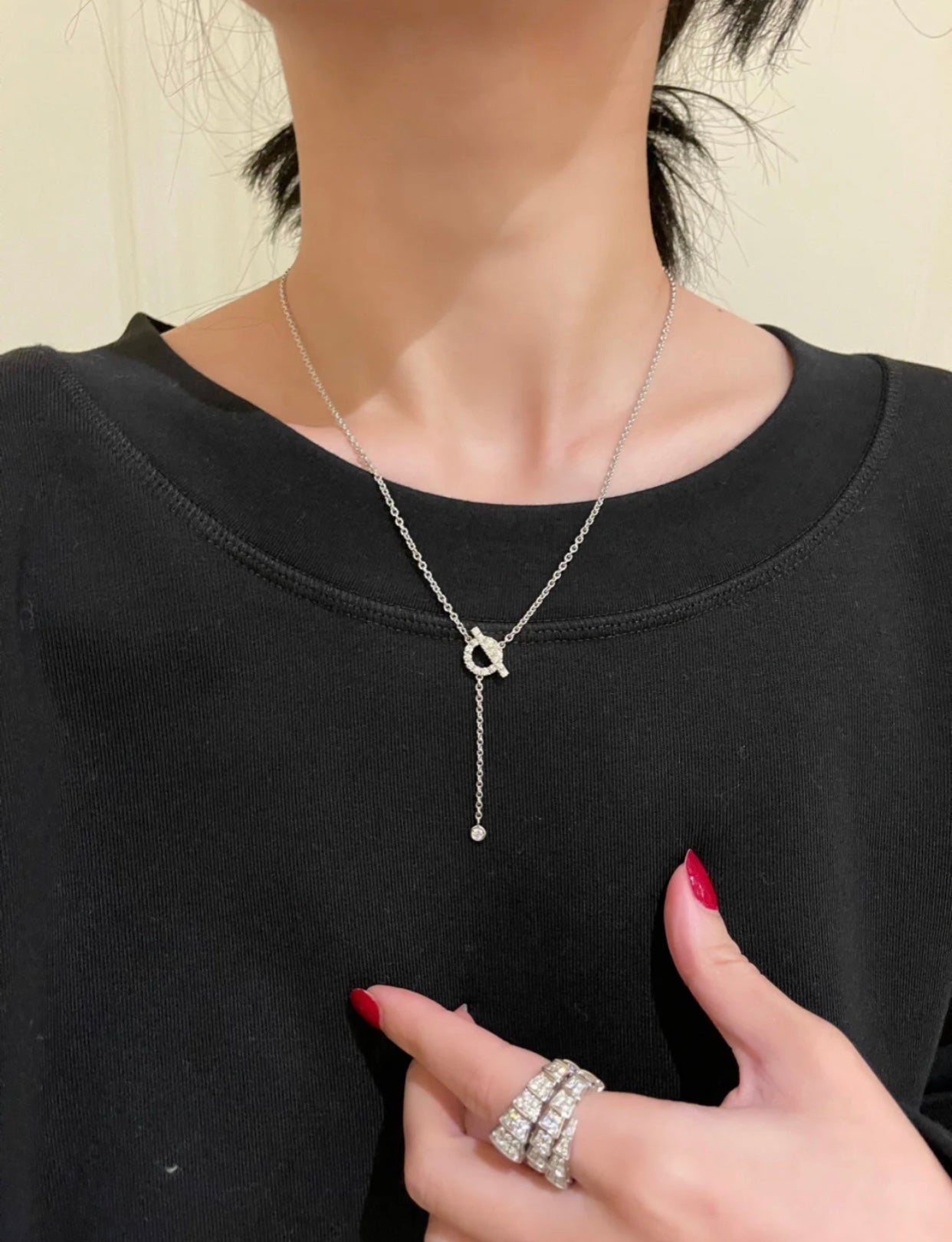 [Max Jewelry ]FINESSE SILVER DIAMOND NECKLACE