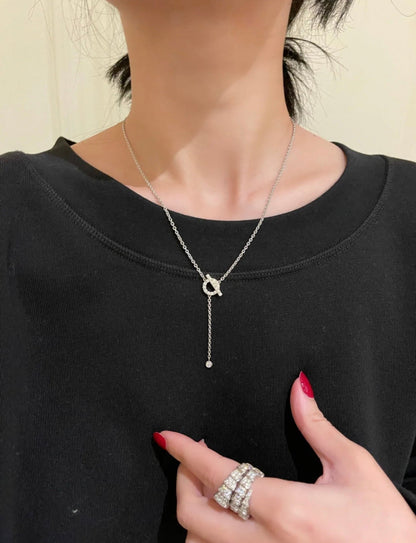 [Max Jewelry ]FINESSE SILVER DIAMOND NECKLACE