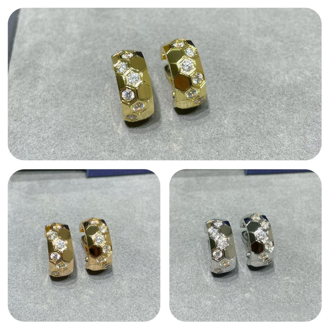 [Max Jewelry ]BEE LOVE DIAMOND HOOP EARRINGS
