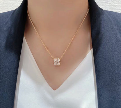 [Max Jewelry ]BEE LOVE DIAMOND PAVED 3 ROW NECKLACE
