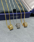 [Plus&Max]BEE LOVE DIAMOND PAVED 3 ROW NECKLACE