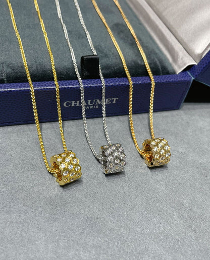 [Max Jewelry ]BEE LOVE DIAMOND PAVED 3 ROW NECKLACE