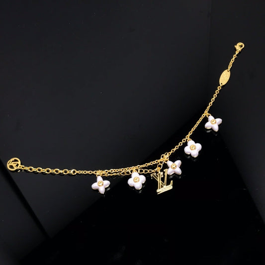 [Max Jewelry ]LOGO 6 MOTIF STAR AND SUN GOLD BRACELET