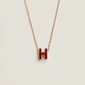 [Plus&Max]HM CLIC RED ENAMEL GOLD NECKLACE