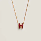 [Plus&Max]HM CLIC RED ENAMEL GOLD NECKLACE