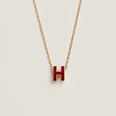 [Max Jewelry ]HM CLIC RED ENAMEL GOLD NECKLACE