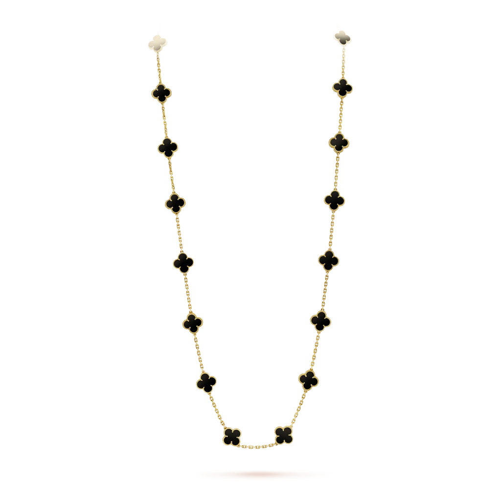 [Plus&Max]CLOVER 20 MOTIFS ONYX NECKLACE