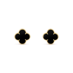 [Plus&Max]CLOVER MEDIUM 1 MOTIFS  ONYX STUD EARRINGS