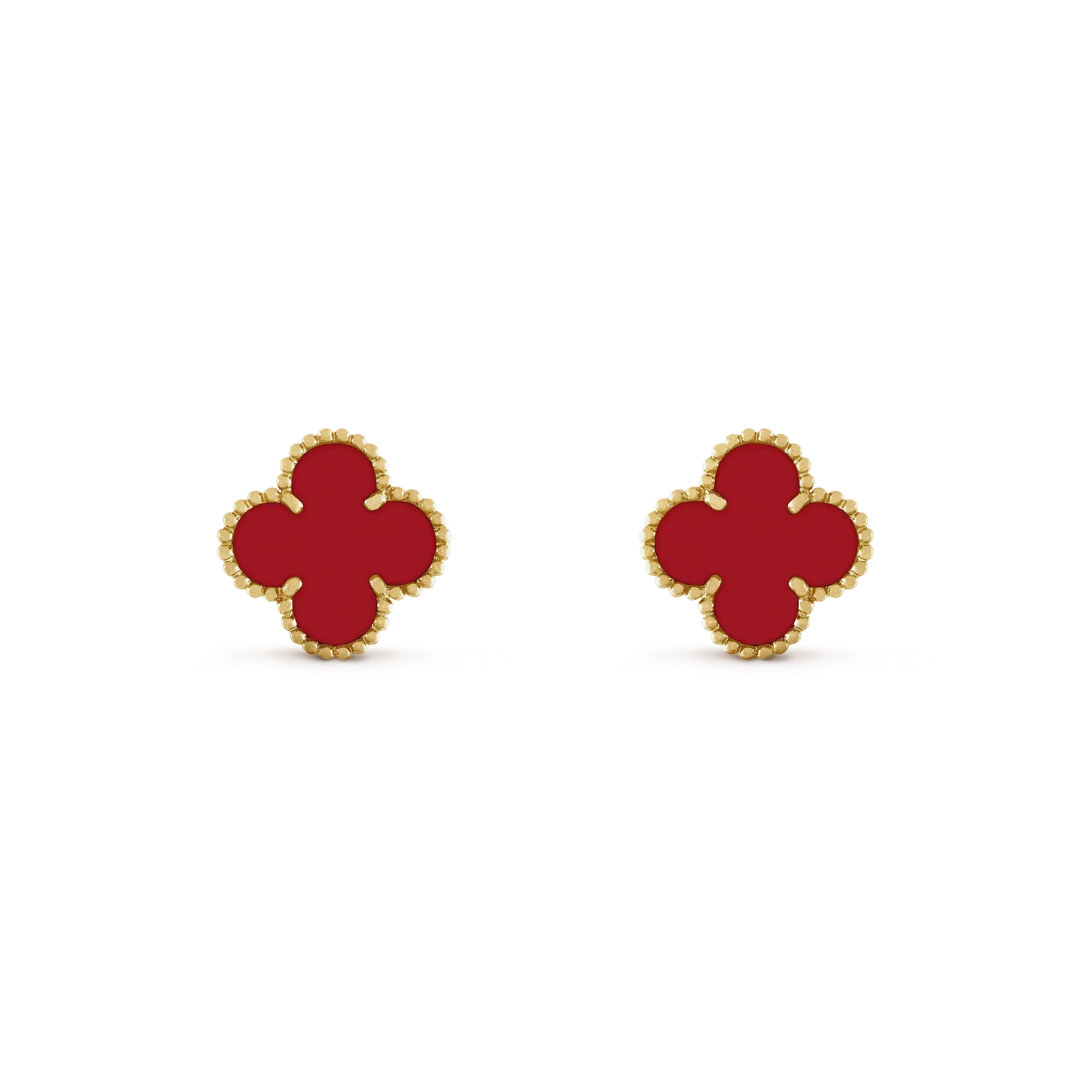 [Max Jewelry ]CLOVER MINI 9.5MM CARNELIAN EARRINGS
