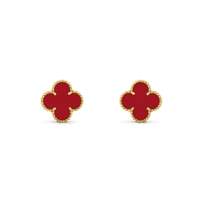 [Max Jewelry ]CLOVER MINI 9.5MM CARNELIAN EARRINGS