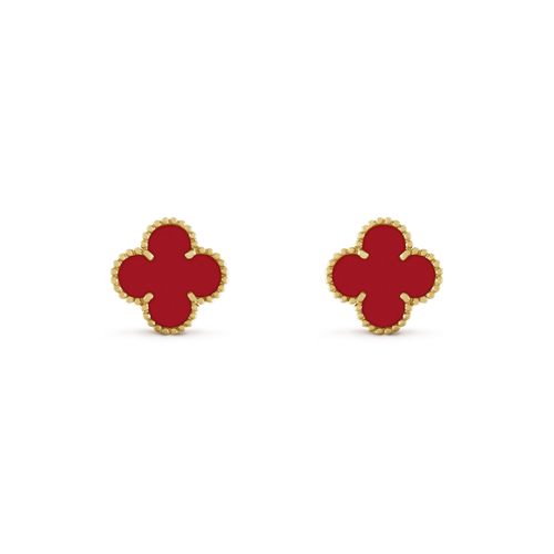 [Plus&Max]CLOVER MINI 9.5MM CARNELIAN EARRINGS