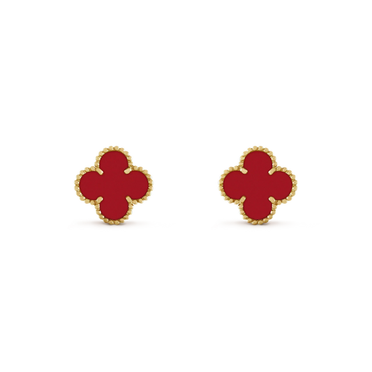 [Max Jewelry ]CLOVER MINI 9.5MM CARNELIAN EARRINGS