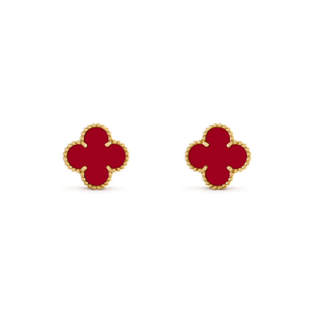 [Plus&Max]CLOVER MEDIUM 1 MOTIFS CARNELIAN  EARRINGS