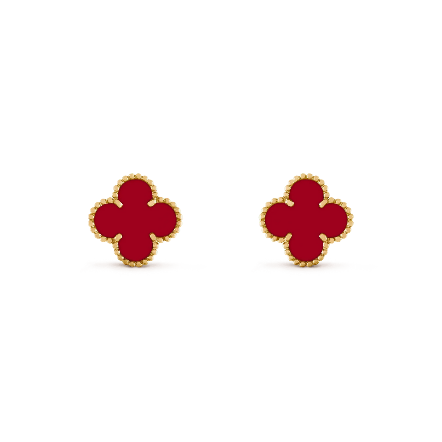 [Max Jewelry ]CLOVER MEDIUM 1 MOTIFS CARNELIAN  EARRINGS