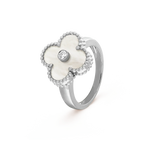[Plus&Max]CLOVER SILVER MOP DIAMOND RING