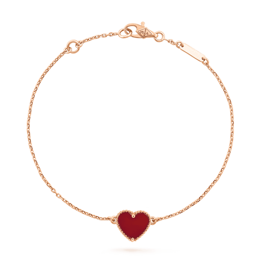 [Max Jewelry ]HEART CARNELIAN PINK GOLD BRACELET