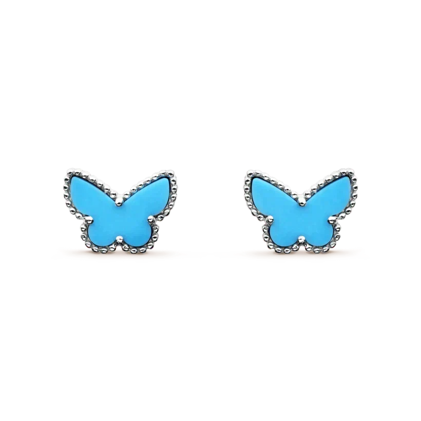 [Plus&Max]BUTTERFLY TURQUOISE EARRINGS SILVER