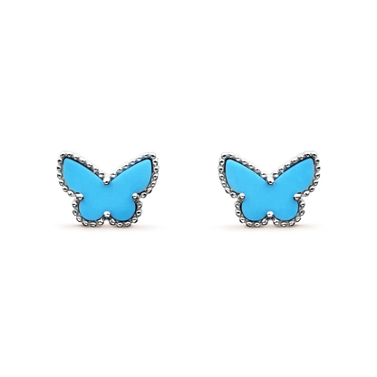 [Max Jewelry ]BUTTERFLY TURQUOISE EARRINGS SILVER