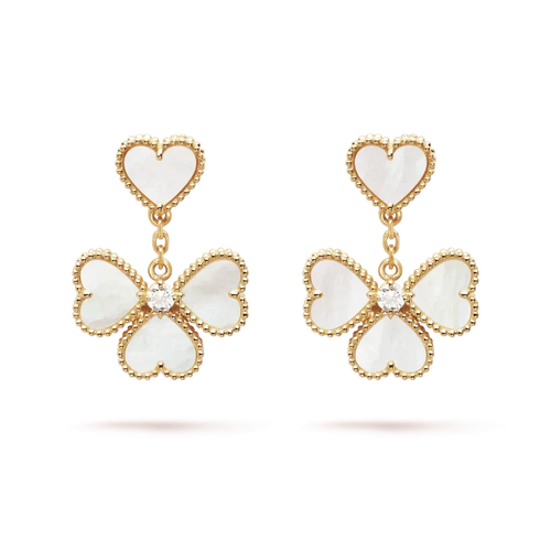 [Plus&Max]CLOVER SWEET WHITE MOP EARRINGS