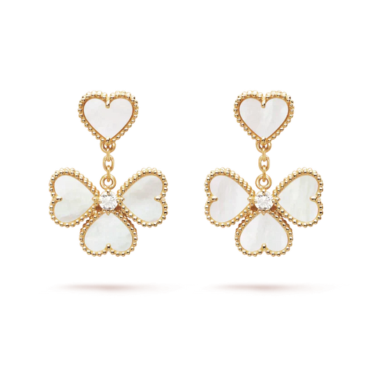 [Max Jewelry ]CLOVER SWEET WHITE MOP EARRINGS