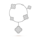 [Plus&Max]CLOVER 6 MOTIFS SILVER DIAMOND BRACELET
