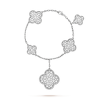 [Plus&Max]CLOVER 6 MOTIFS SILVER DIAMOND BRACELET