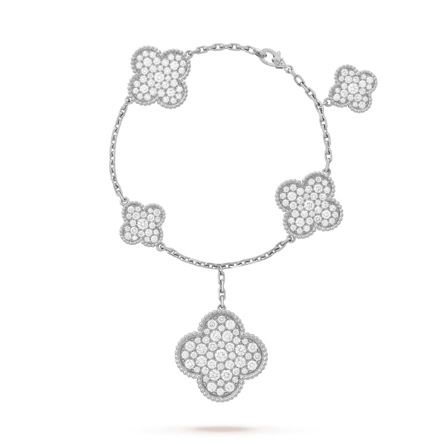 [Max Jewelry ]CLOVER 6 MOTIFS SILVER DIAMOND BRACELET
