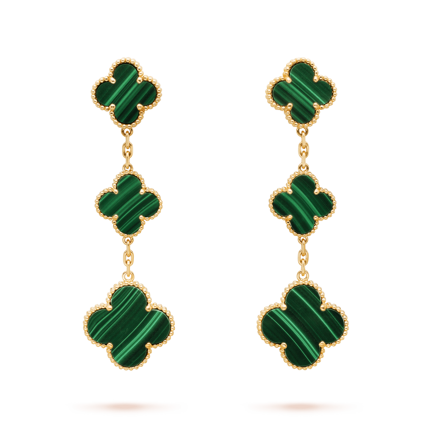[Max Jewelry ]CLOVER MALACHITE 3 MOTIFS GOLD