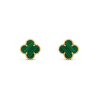 [Plus&Max]CLOVER MEDIUM 1 MOTIFS MALACHITE  EARRINGS