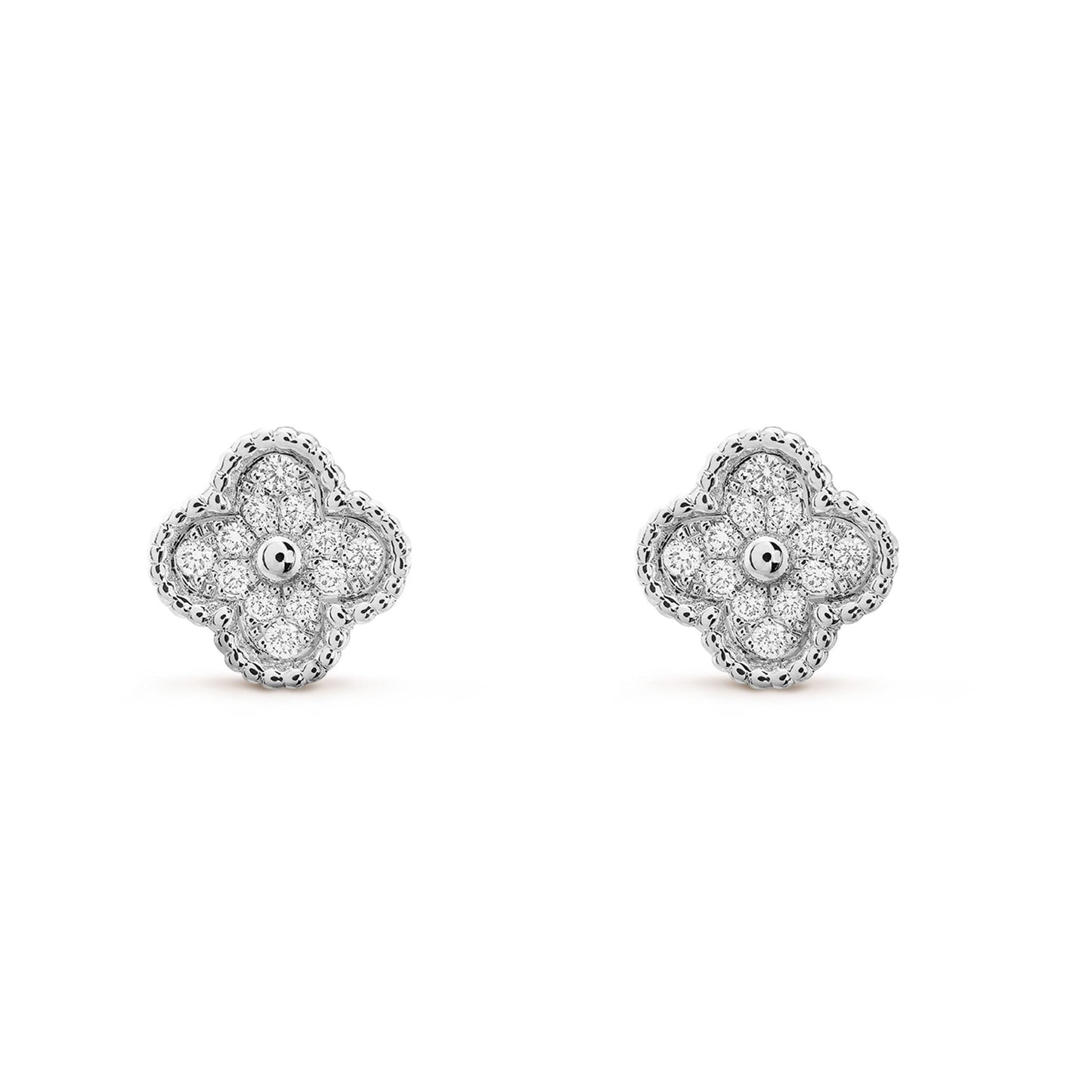 [Max Jewelry ]CLOVER MINI DIAMOND STUD EARRINGS