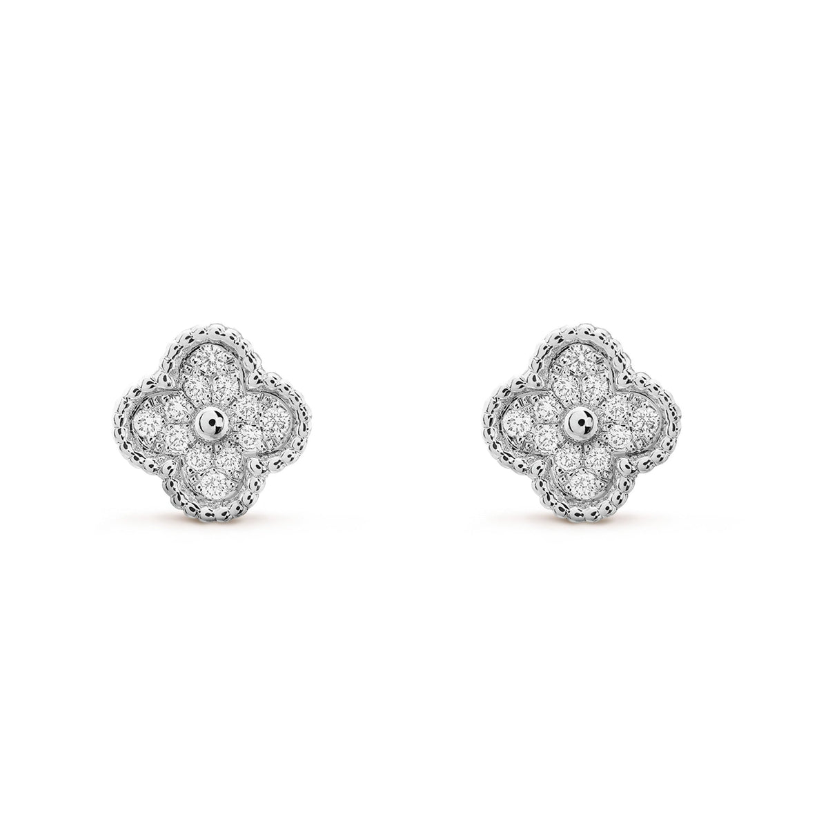 [Plus&Max]CLOVER MINI DIAMOND STUD EARRINGS