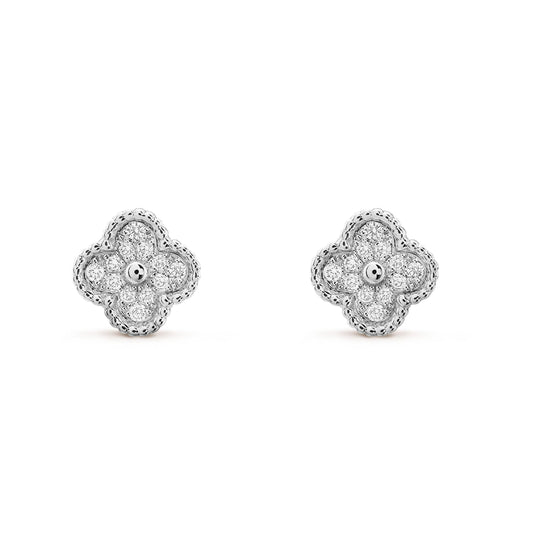[Max Jewelry ]CLOVER MINI DIAMOND STUD EARRINGS