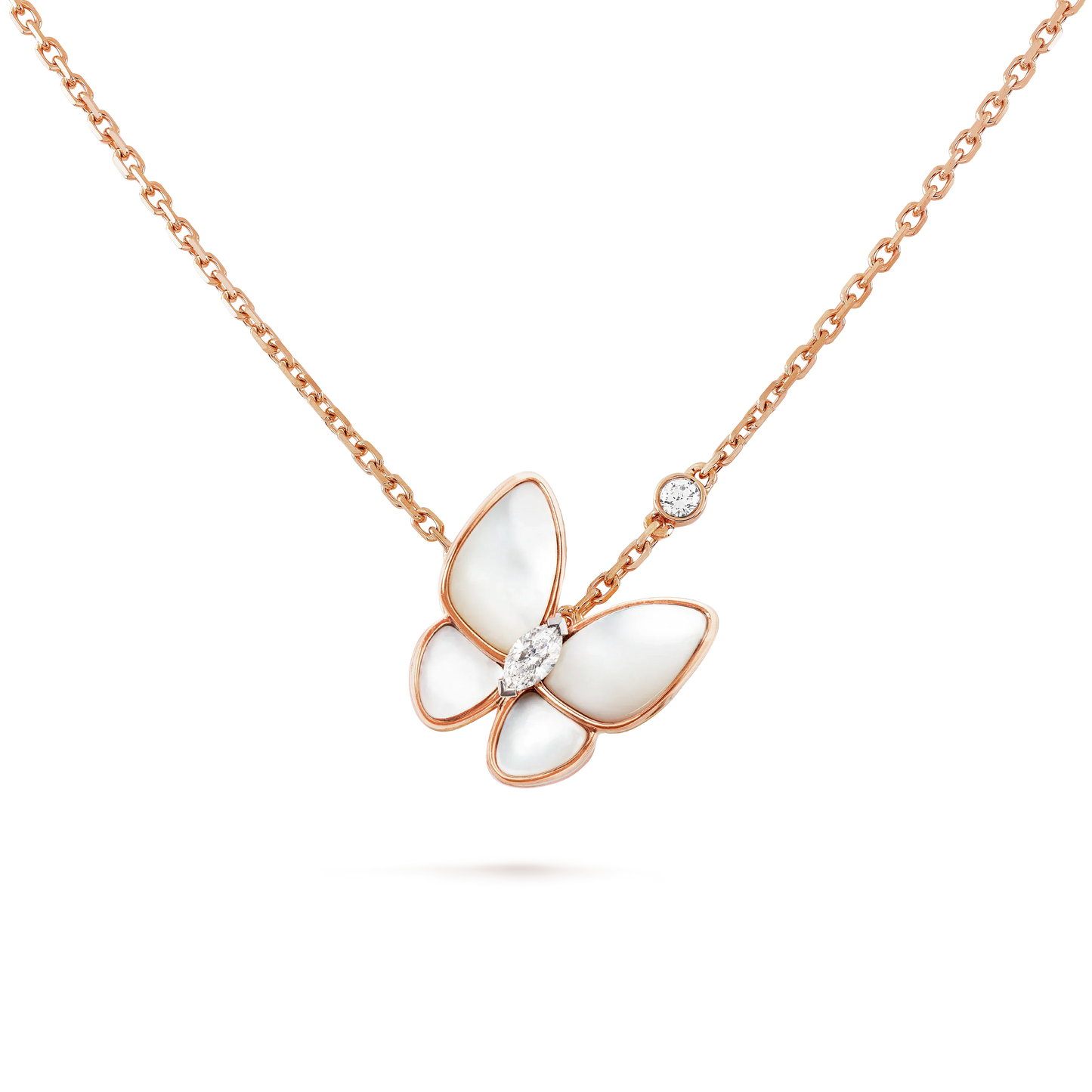[Max Jewelry ]BUTTERFLY MOP DIAMOND NECKLACE
