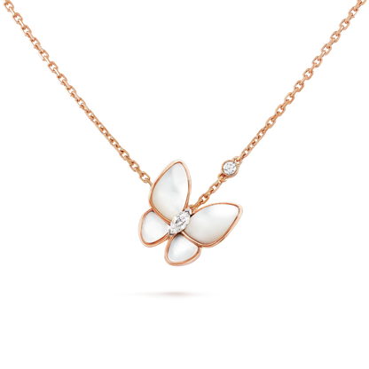 [Max Jewelry ]BUTTERFLY MOP DIAMOND NECKLACE